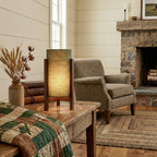 Aliyah Wood & Fabric Lantern Table Lamp