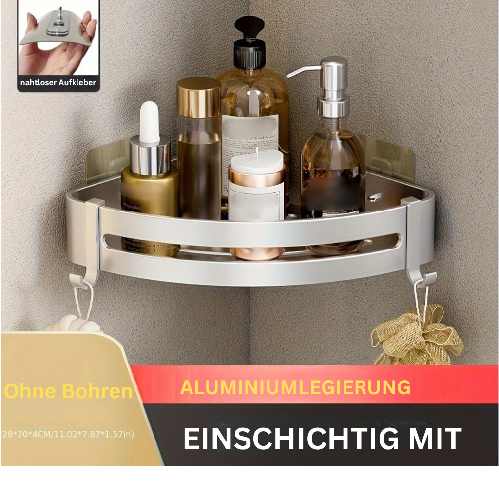 AluEcke: Wall Shelves for Bathrooms – Durable Aluminum Corner Shelf, Floating & Space-Saving for Cosmetics & Care Products