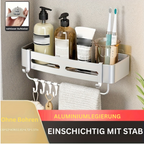 AluEcke: Wall Shelves for Bathrooms – Durable Aluminum Corner Shelf, Floating & Space-Saving for Cosmetics & Care Products