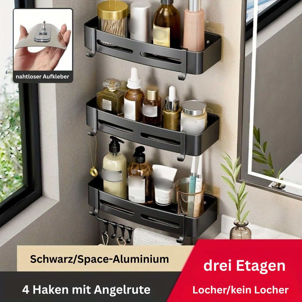 AluEcke: Wall Shelves for Bathrooms – Durable Aluminum Corner Shelf, Floating & Space-Saving for Cosmetics & Care Products