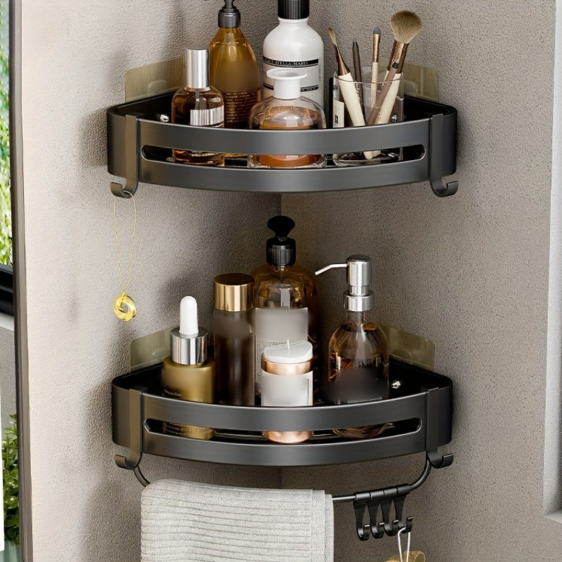 AluEcke: Wall Shelves for Bathrooms – Durable Aluminum Corner Shelf, Floating & Space-Saving for Cosmetics & Care Products