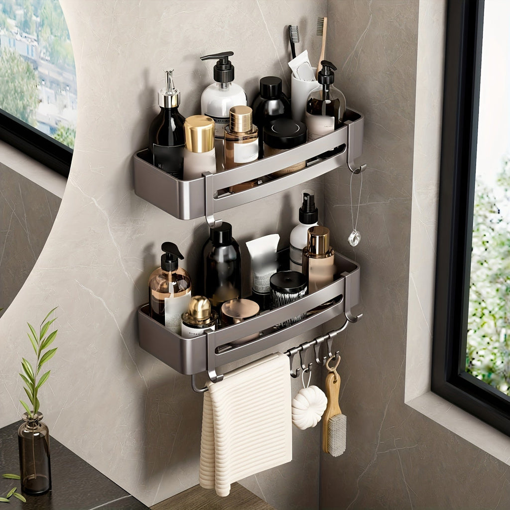 AluEcke: Wall Shelves for Bathrooms – Durable Aluminum Corner Shelf, Floating & Space-Saving for Cosmetics & Care Products