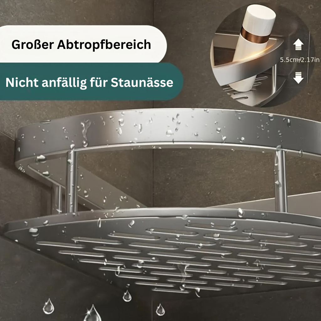 AluStark: Wall Shelf Bathroom – Modern Aluminum Corner Shelf, Multifunctional & Space-Saving, No Drilling Needed for Bathroom Organization