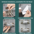 AluStark: Wall Shelf Bathroom – Modern Aluminum Corner Shelf, Multifunctional & Space-Saving, No Drilling Needed for Bathroom Organization