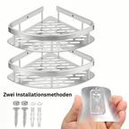 AluStark: Wall Shelf Bathroom – Modern Aluminum Corner Shelf, Multifunctional & Space-Saving, No Drilling Needed for Bathroom Organization