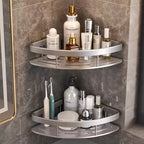 AluStark: Wall Shelf Bathroom – Modern Aluminum Corner Shelf, Multifunctional & Space-Saving, No Drilling Needed for Bathroom Organization