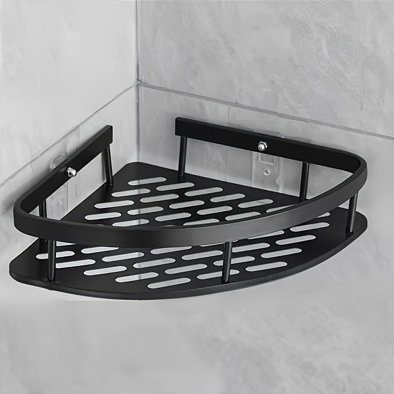 AluStark: Wall Shelf Bathroom – Modern Aluminum Corner Shelf, Multifunctional & Space-Saving, No Drilling Needed for Bathroom Organization