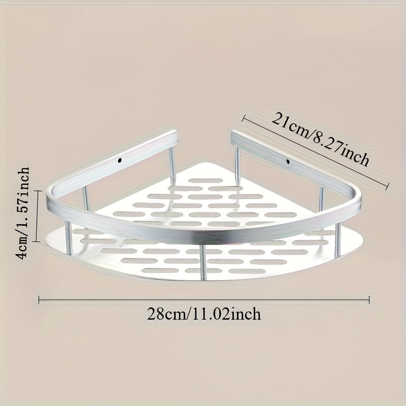 AluStark: Wall Shelf Bathroom – Modern Aluminum Corner Shelf, Multifunctional & Space-Saving, No Drilling Needed for Bathroom Organization