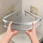 AluStark: Wall Shelf Bathroom – Modern Aluminum Corner Shelf, Multifunctional & Space-Saving, No Drilling Needed for Bathroom Organization