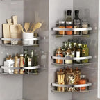 AluStark: Wall Shelf Bathroom – Modern Aluminum Corner Shelf, Multifunctional & Space-Saving, No Drilling Needed for Bathroom Organization