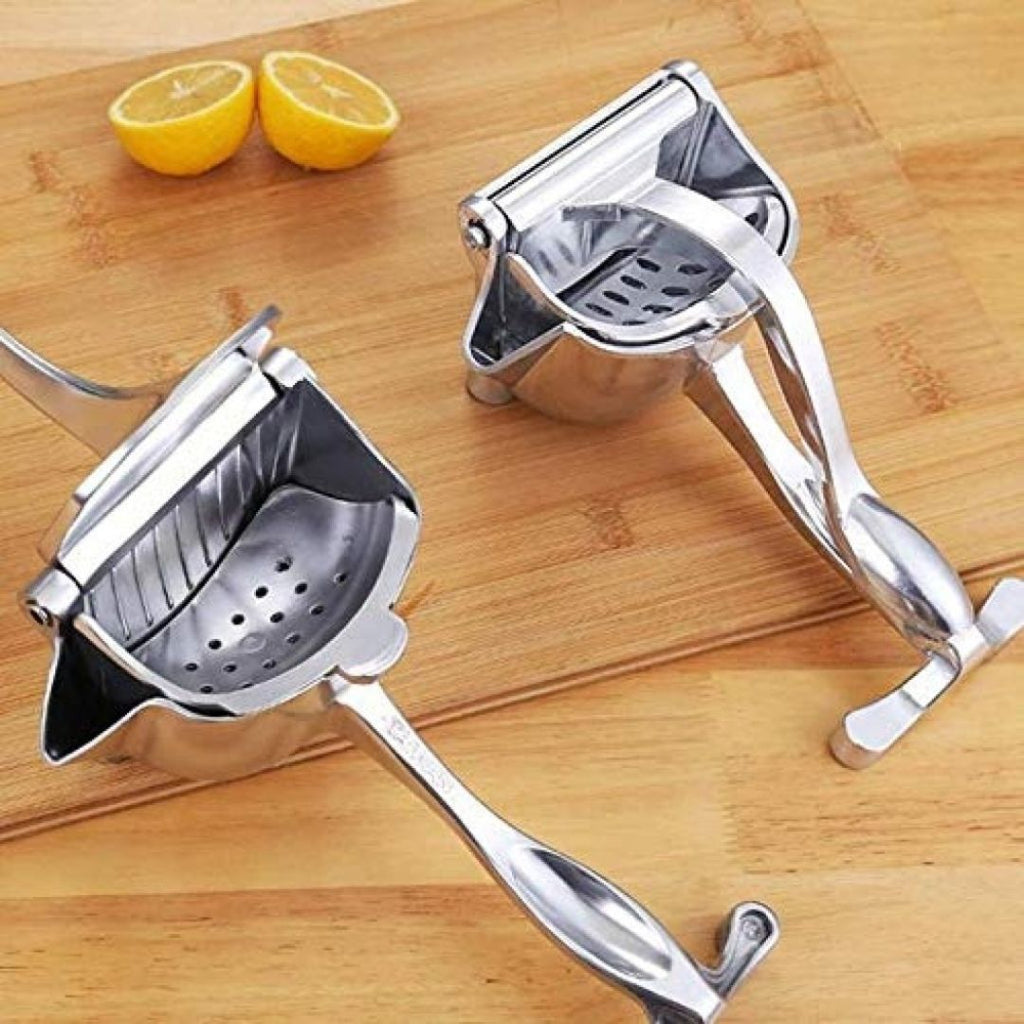 Stainless Steel Citrus Juicer with Ergonomic Grip for Effortless Lemon and Orange Juice Extraction - Durable Silver Citrus Press