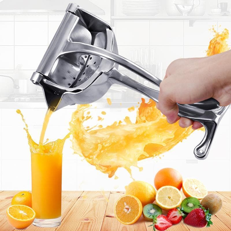 Stainless Steel Citrus Juicer with Ergonomic Grip for Effortless Lemon and Orange Juice Extraction - Durable Silver Citrus Press