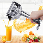 Stainless Steel Citrus Juicer with Ergonomic Grip for Effortless Lemon and Orange Juice Extraction - Durable Silver Citrus Press