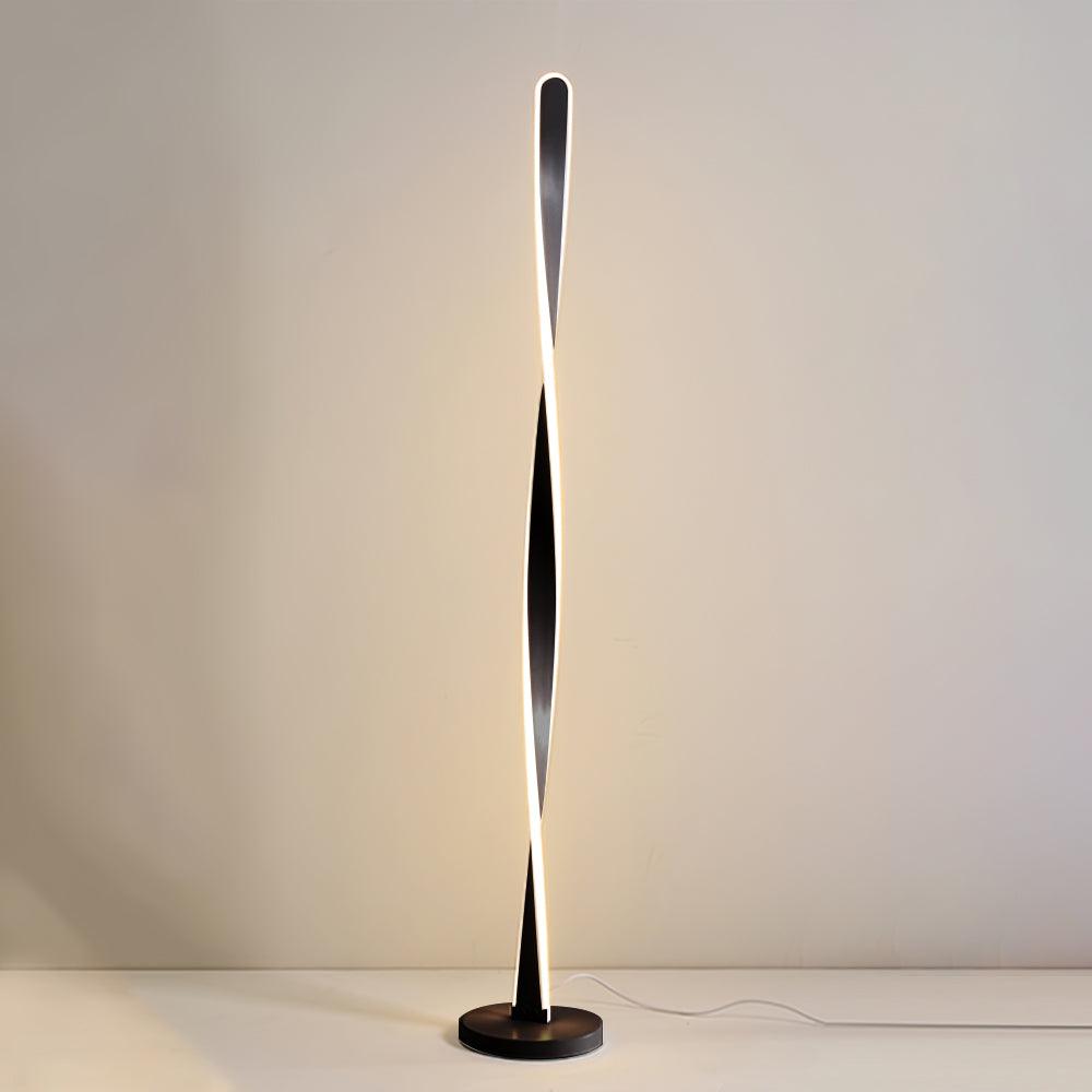 Twisted Aluminum Stick LED Floor Lamp, 3-Color