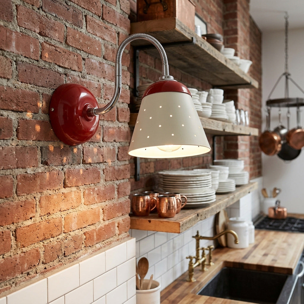 Alva Perforated Gooseneck Wall Sconce