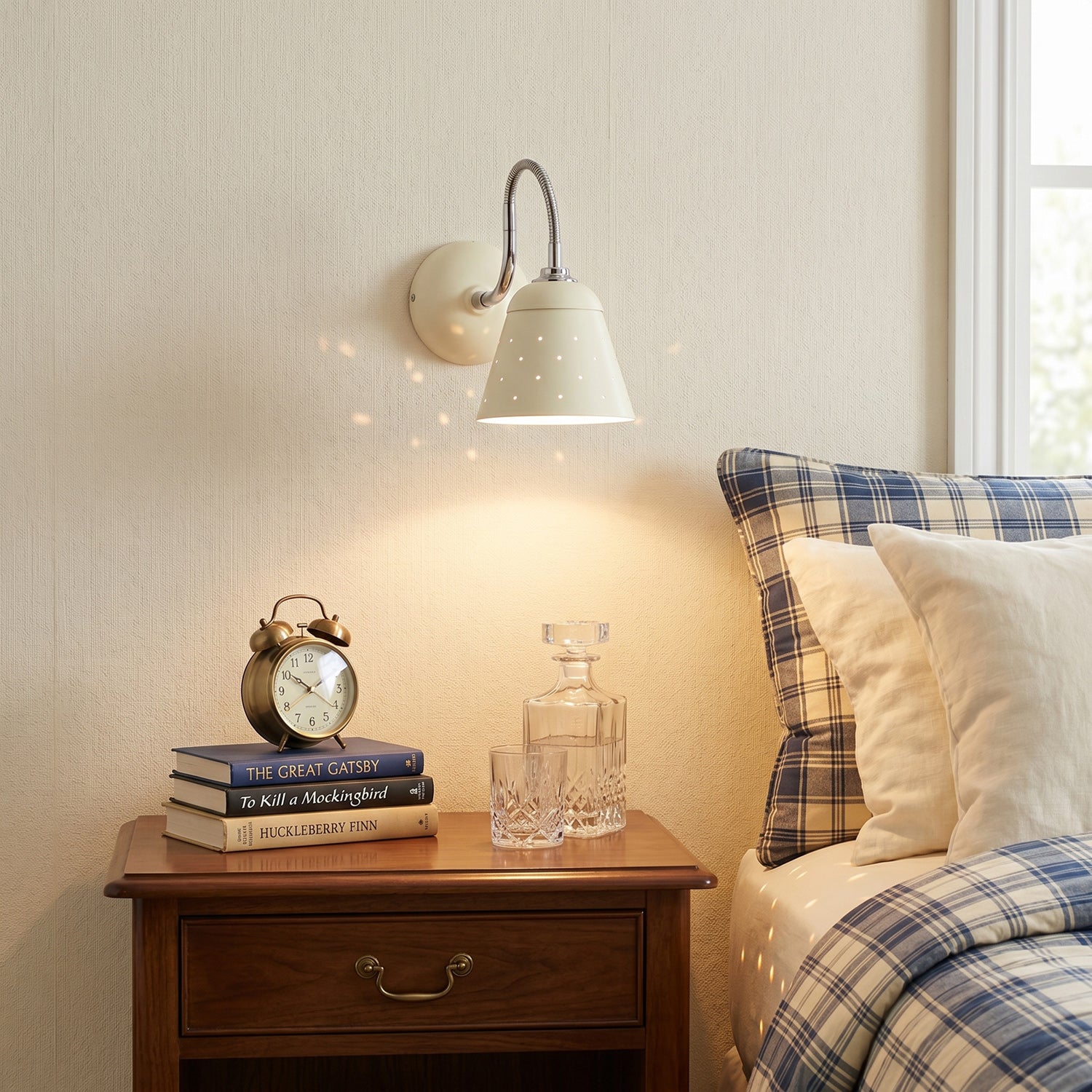 Alva Perforated Gooseneck Wall Sconce