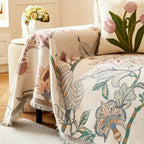 Amara: Sofa Cover with Floral Jacquard Pattern & Reversible Design – for Living Room & Couch