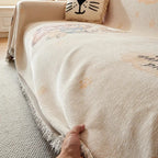 Amara: Sofa Cover with Floral Jacquard Pattern & Reversible Design – for Living Room & Couch