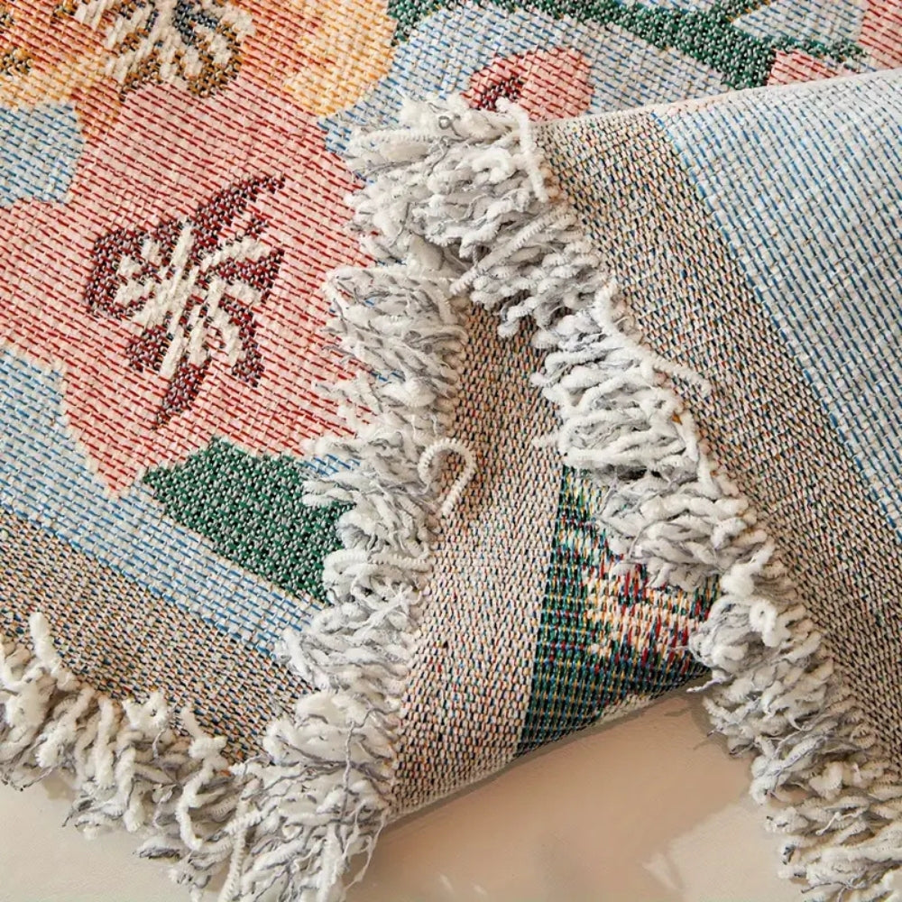 Amara: Sofa Cover with Floral Jacquard Pattern & Reversible Design – for Living Room & Couch