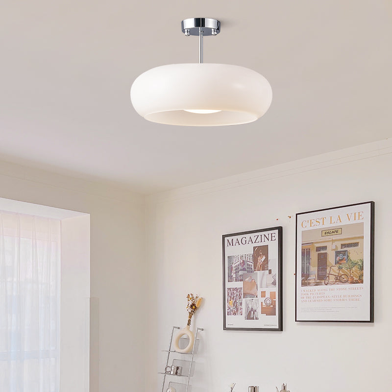 AmberLight: Round Glass Ceiling Lamp in Warm Amber Tone