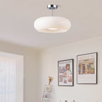 AmberLight: Round Glass Ceiling Lamp in Warm Amber Tone