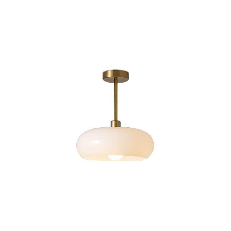 AmberLight: Round Glass Ceiling Lamp in Warm Amber Tone