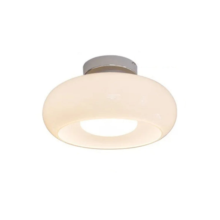 AmberLight: Round Glass Ceiling Lamp in Warm Amber Tone