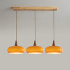 AmberLign: Wood Glass Pendant Light – Warm Hanging Lamp for Dining Room & Kitchen