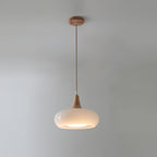 AmberLign: Wood Glass Pendant Light – Warm Hanging Lamp for Dining Room & Kitchen
