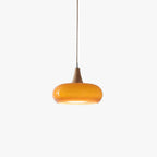 AmberLign: Wood Glass Pendant Light – Warm Hanging Lamp for Dining Room & Kitchen