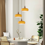 AmberLign: Wood Glass Pendant Light – Warm Hanging Lamp for Dining Room & Kitchen