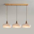AmberLign: Wood Glass Pendant Light – Warm Hanging Lamp for Dining Room & Kitchen