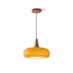 AmberLign: Wood Glass Pendant Light – Warm Hanging Lamp for Dining Room & Kitchen