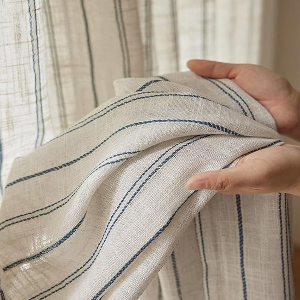 AmbienteStripes: Semi-Transparent Curtains with Vertical Stripes – Stylish & Cozy for Modern Decor