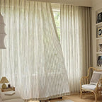 AmbienteStripes: Semi-Transparent Curtains with Vertical Stripes – Stylish & Cozy for Modern Decor