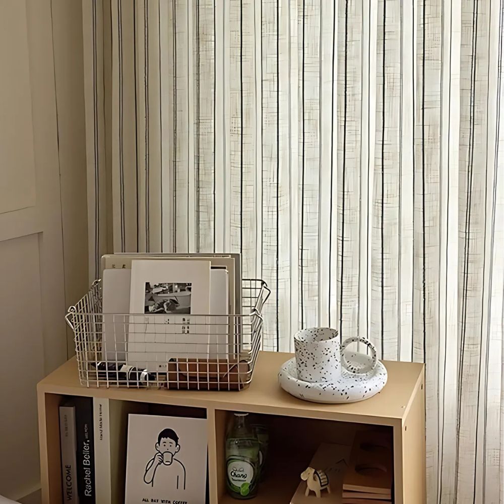 AmbienteStripes: Semi-Transparent Curtains with Vertical Stripes – Stylish & Cozy for Modern Decor