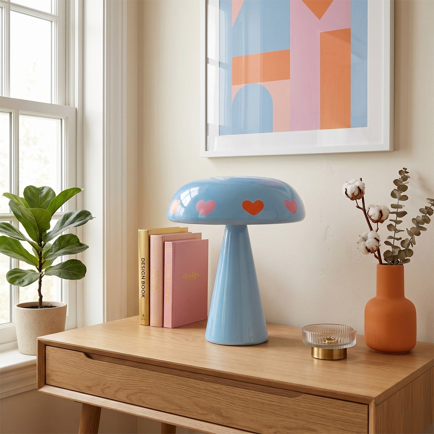 Amore Heart-Glow Mushroom Lamp (Cordless)