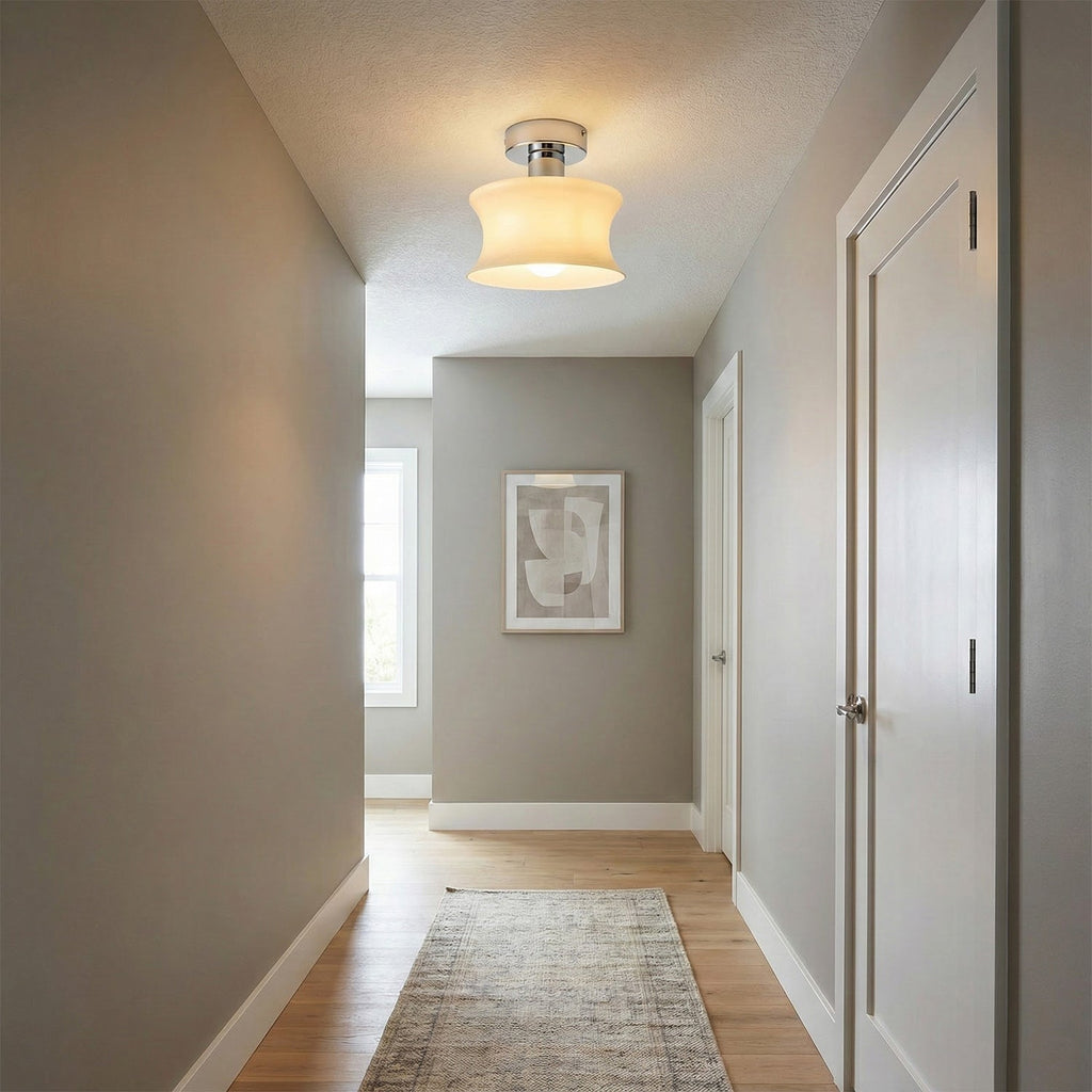 Anath Opal Glass Flush Ceiling Light