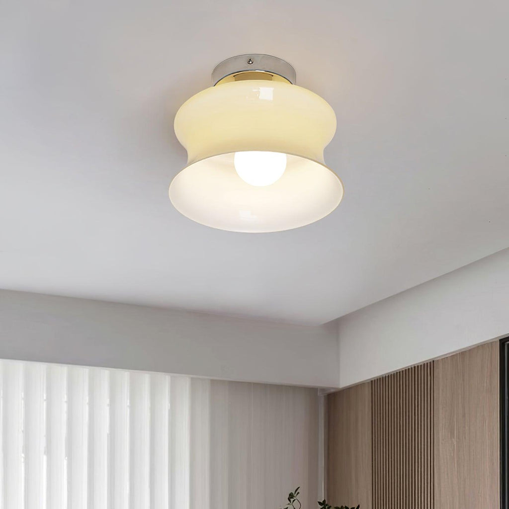 Anath Opal Glass Flush Ceiling Light