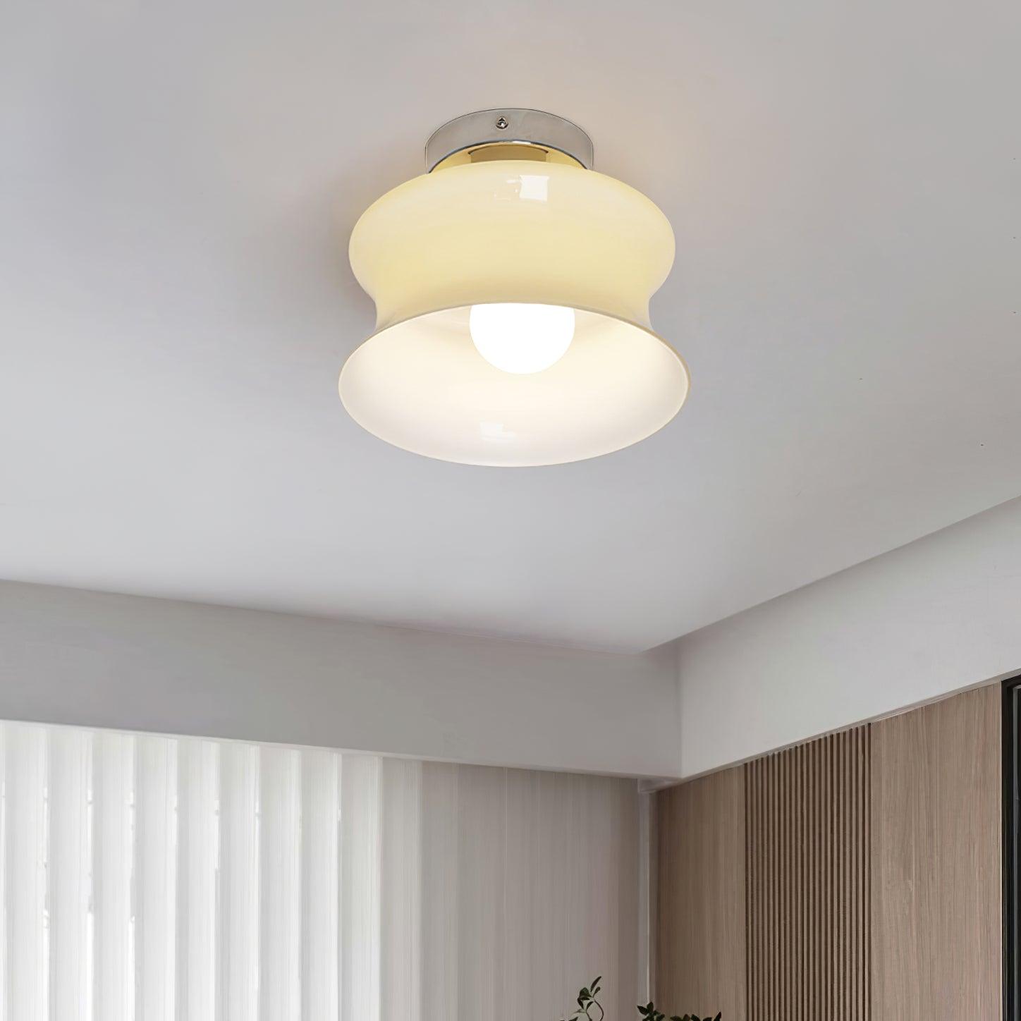 Anath Opal Glass Flush Ceiling Light