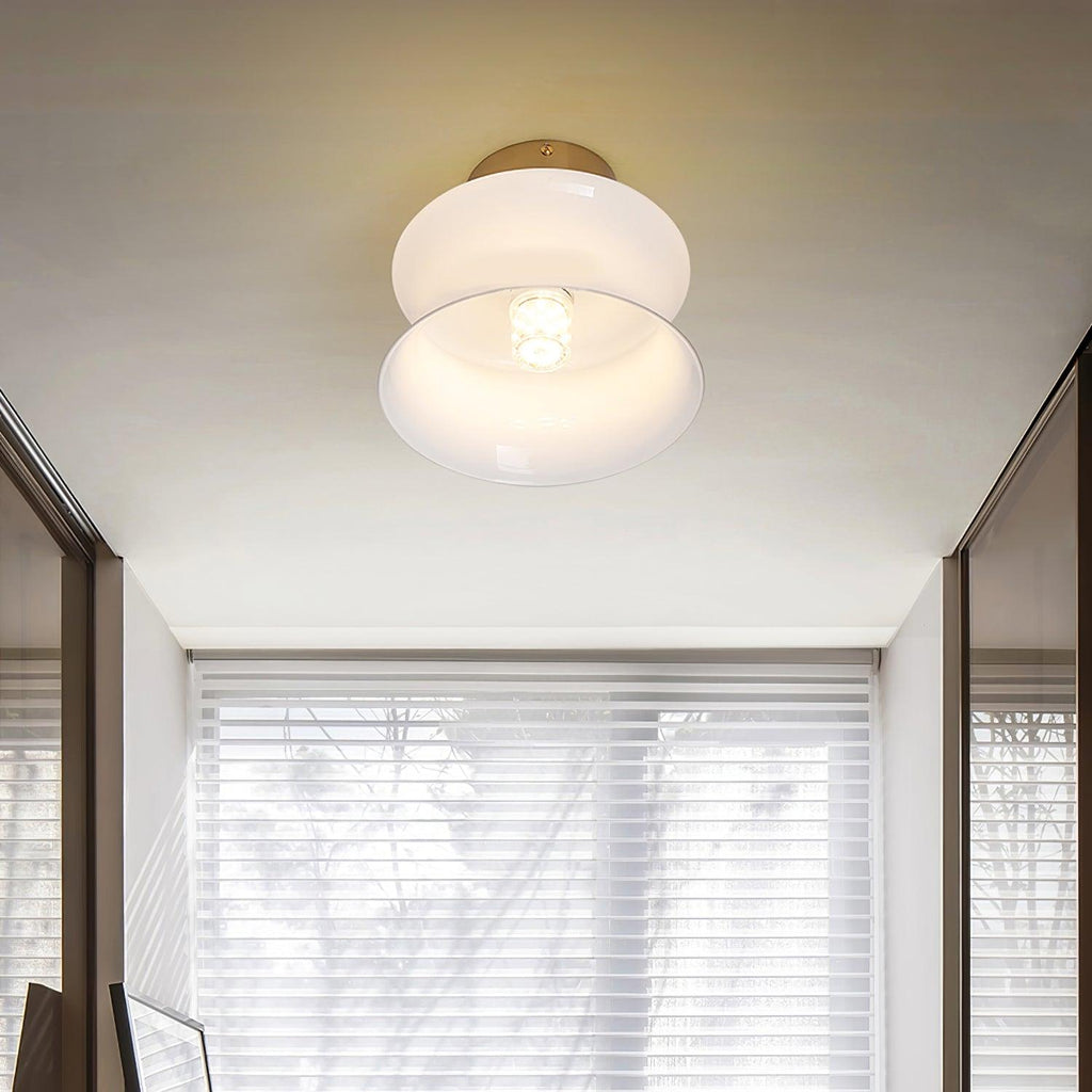 Anath Opal Glass Flush Ceiling Light