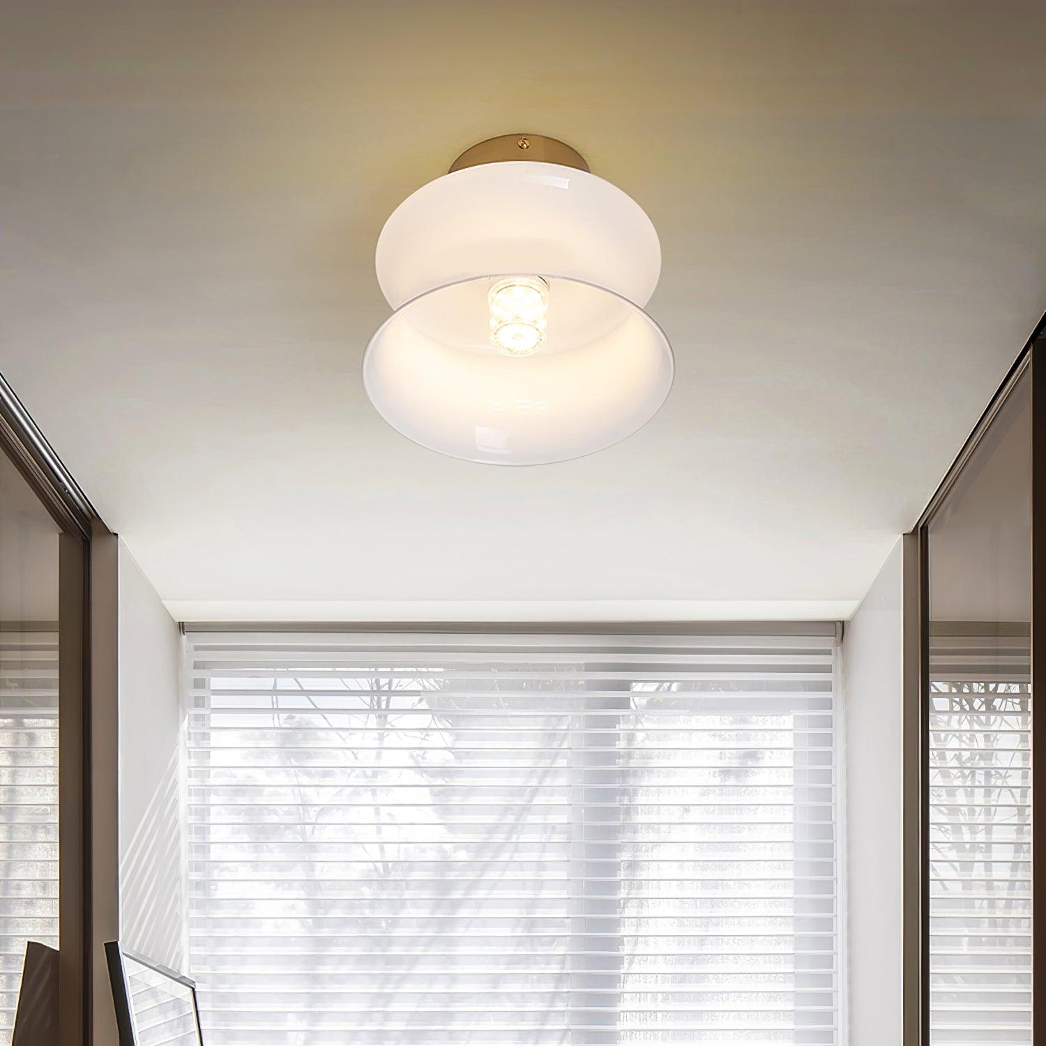Anath Opal Glass Flush Ceiling Light