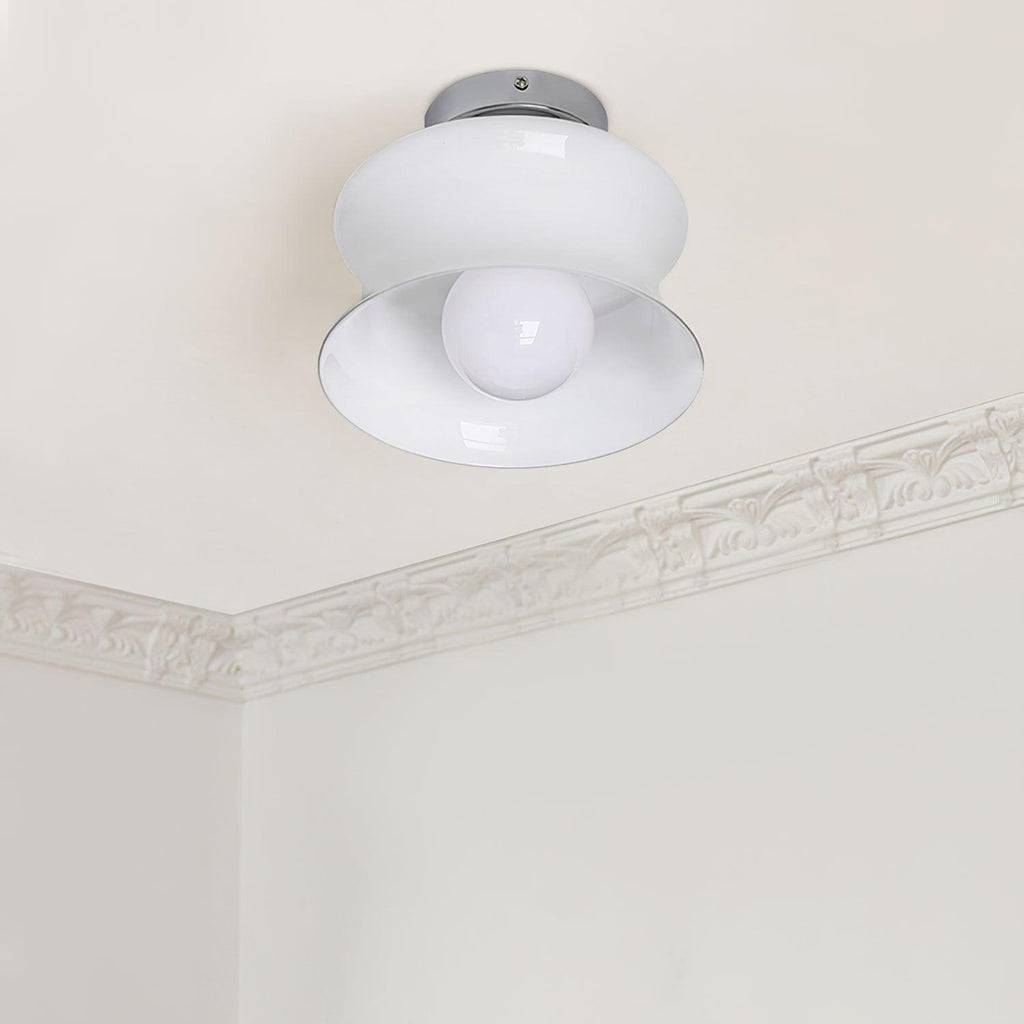 Anath Opal Glass Flush Ceiling Light