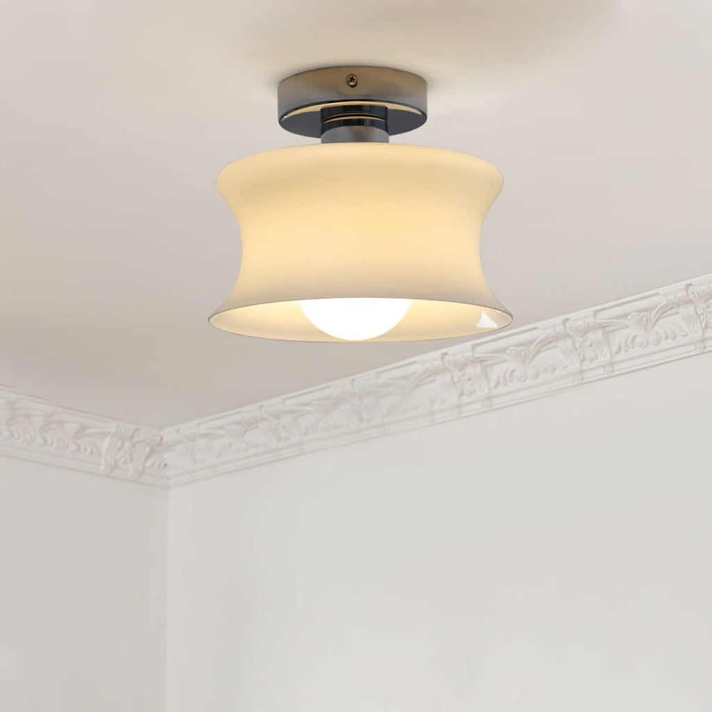 Anath Opal Glass Flush Ceiling Light