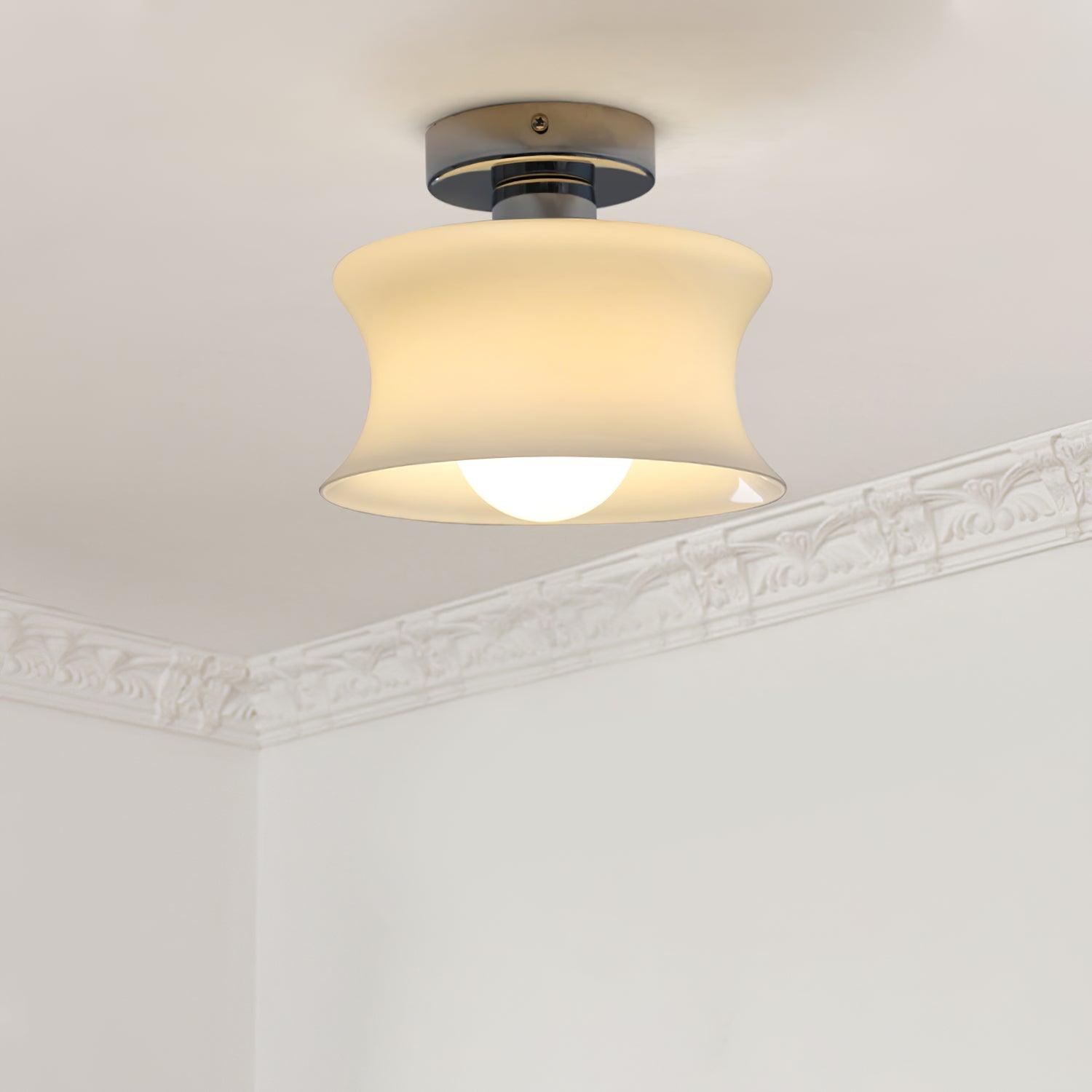 Anath Opal Glass Flush Ceiling Light