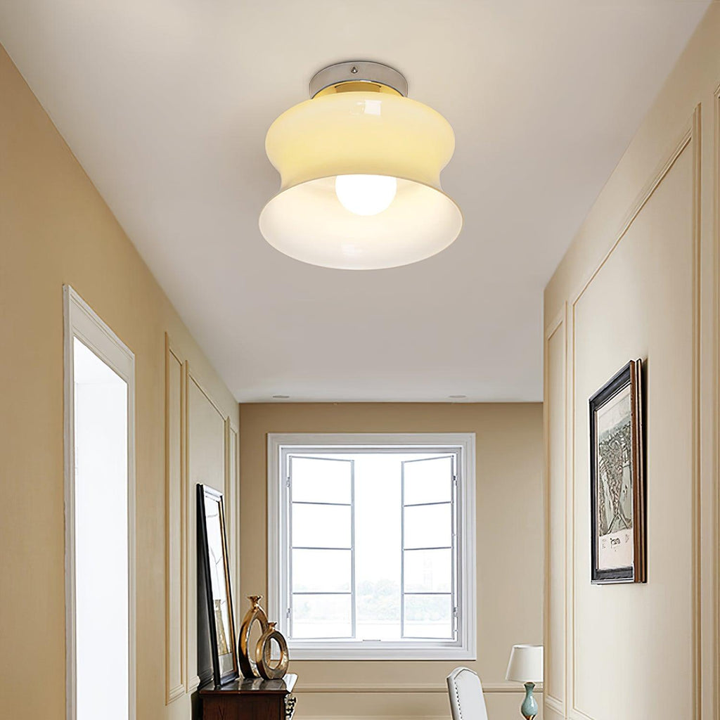 Anath Opal Glass Flush Ceiling Light