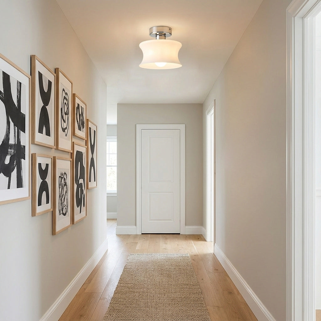Anath Opal Glass Flush Ceiling Light