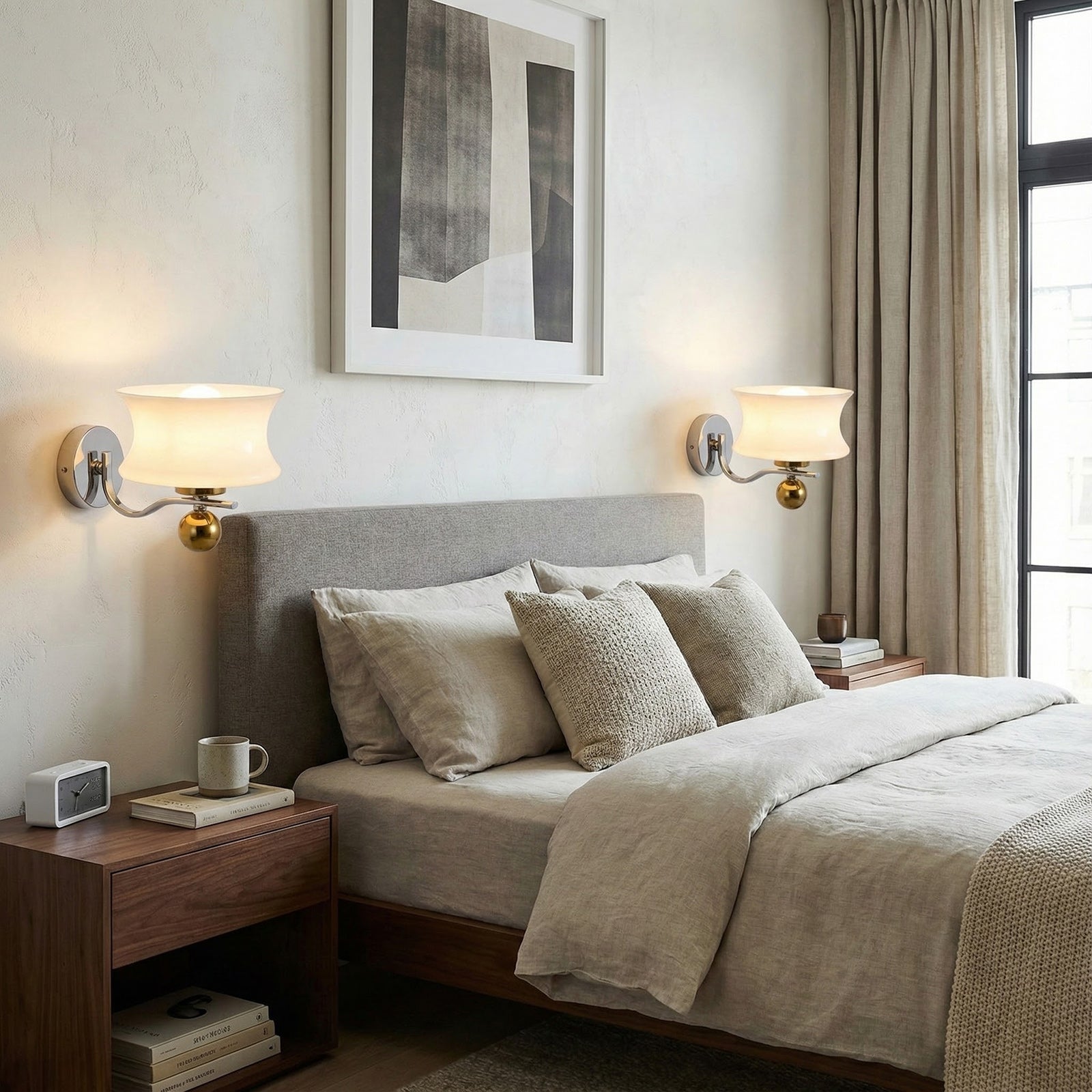 Anath Two-Tone Metal & Glass Wall Sconce