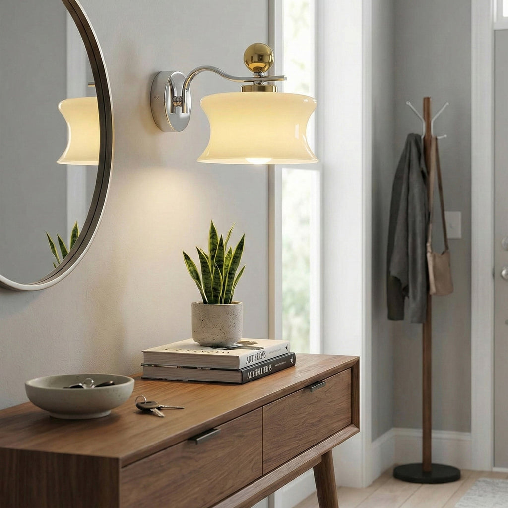 Anath Two-Tone Metal & Glass Wall Sconce