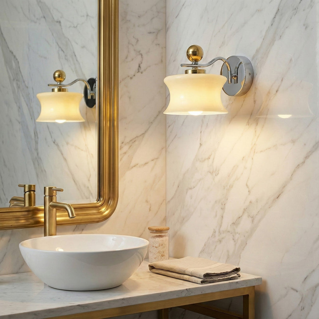 Anath Two-Tone Metal & Glass Wall Sconce